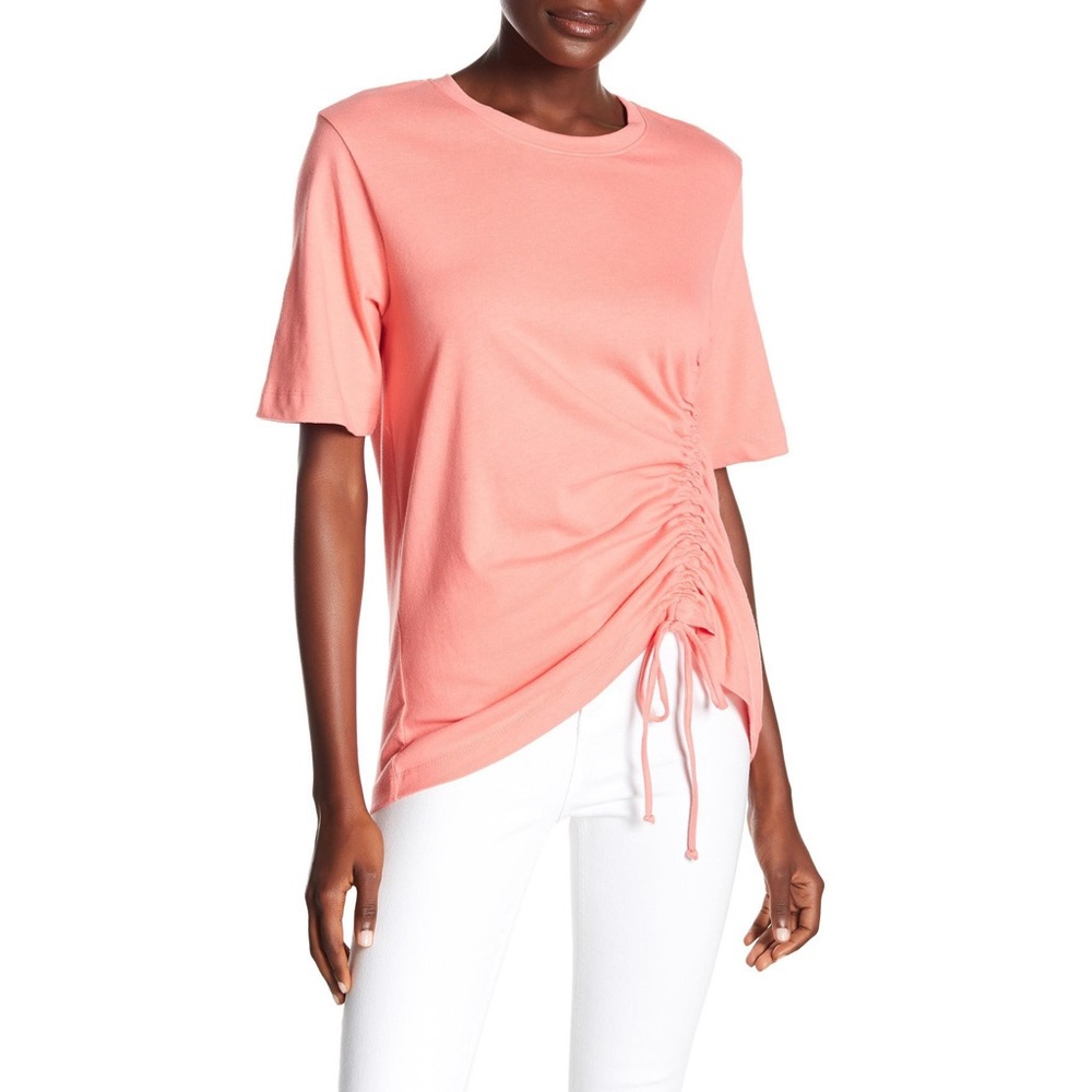 Anthropologie Everleigh Cinch Waist Tee Pink Size Extra Small NWOT